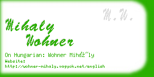 mihaly wohner business card